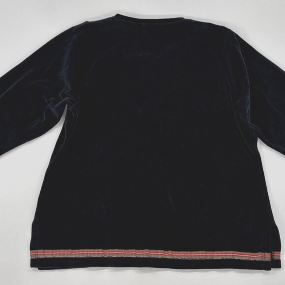 MICHAEL SIMON Womens Pant Suit Set Black Velour Christmas Embroidered Holiday - Picture 6 of 16